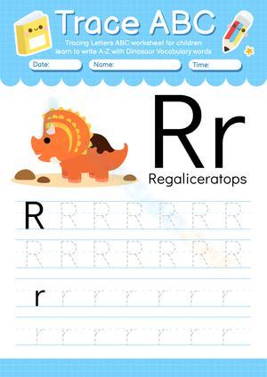 Trace ABC: Letter R Worksheet