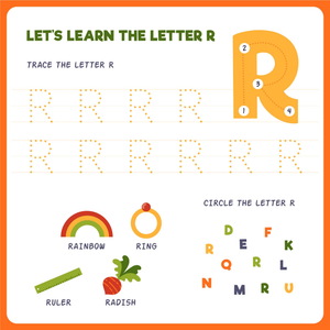 Learn the Letter 'R' Tracing Exercise