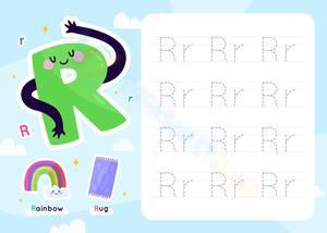 Letter R Worksheet for Practice Tracing 