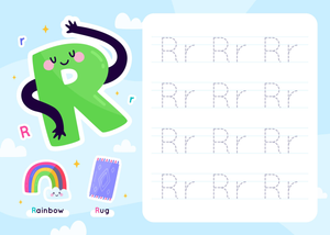 Letter R Worksheet for Practice Tracing 
