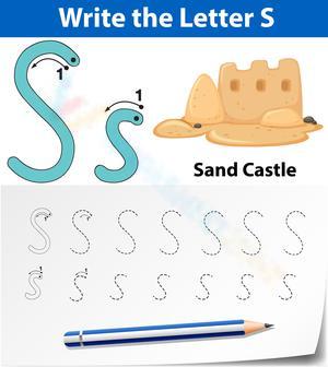 S is for Sandcastle! Tracing Fun for Kids