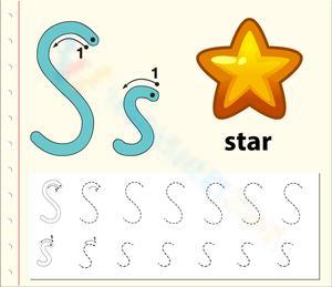 Letter S Handwriting Practice: S is Star
