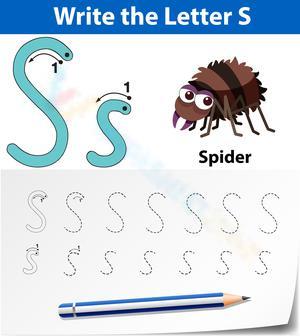 Letter S For Spider Tracing Fun