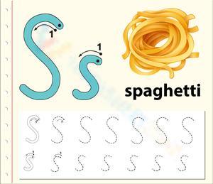S is for Spaghetti: Letter Tracing Fun