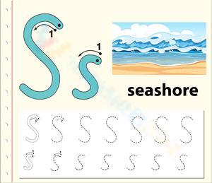 Seashore Learning! Letter S Tracing Fun