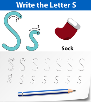 Printable Letter S Tracing Worksheet | Grade 1