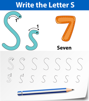 Letter S Tracing Worksheet | Grade 1 Printable