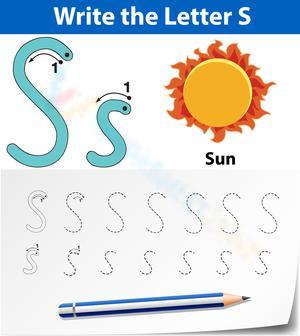 S is for Sun! Letter Tracing Fun