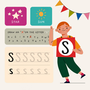 Printable Worksheet for Kids to Trace Letter S
