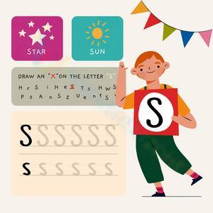 Printable Worksheet for Kids to Trace Letter S