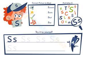 Letter S Tracing Worksheet | Grade 1 Printable