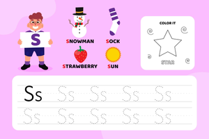 Letter S Learning Adventures: Handwriting Worksheet