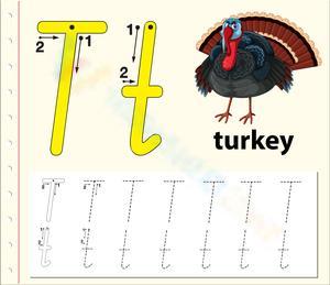 Trace the Letter T with Turkey!
