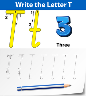 Essential Letter T Tracing Worksheet | Kindergarten