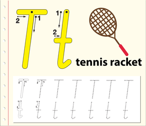 Letter T is for Tennis Racket Worksheet