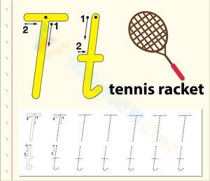 Letter T is for Tennis Racket Worksheet