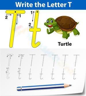 Turtle Power! Learn to Write the Letter T