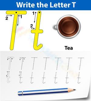 Letter T is for Tea Worksheet