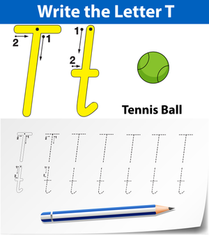 Letter T Tracing Worksheet | Printable Grade K English