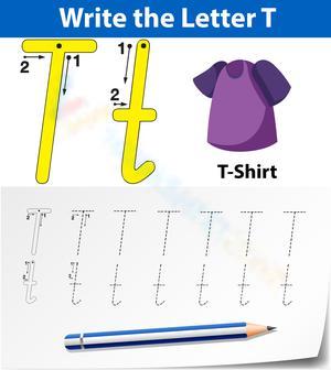 Letter T is for T-Shirt Worksheet