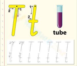 Letter T Worksheet for Kids: T is for Tube