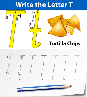 Letter T is for Tortilla Chips Worksheet