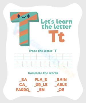 Letter T Worksheet | Tracing & Word Fun!