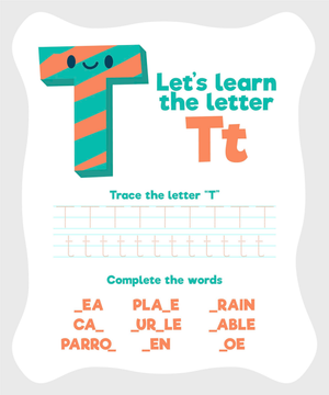 Letter T Worksheet | Tracing & Word Fun!