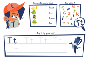 Letter T Tracing & Recognition | Essential Grade 1 Worksheet