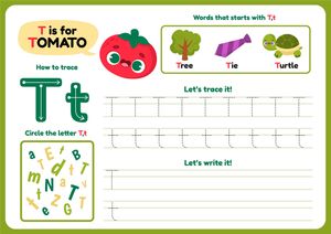 Grade 1 Letter T Tracing — Essential Printable Worksheet