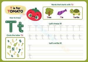 Learn Letter T! Tracing & Vocabulary Fun 