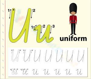 Tracing Letter U: U is for Uniform 
