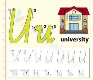 Letter U is for University Worksheet