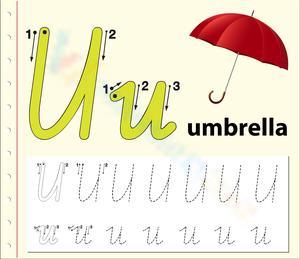 U is for Umbrella! Letter Tracing Fun