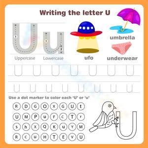 Writing the Letter U Worksheet