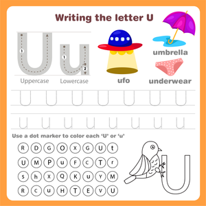 Writing the Letter U Worksheet