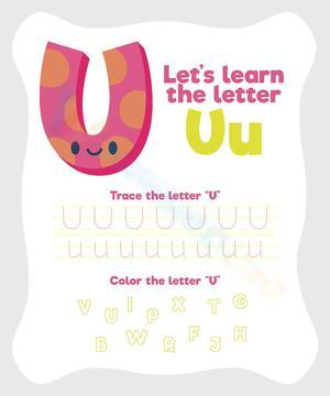 Letter U Tracing & Coloring Worksheet
