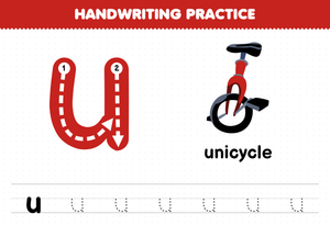 Handwriting Practice: Letter U Worksheet