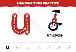 Handwriting Practice: Letter U Worksheet