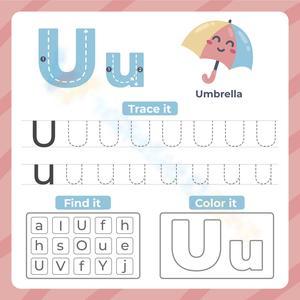 Trace, Find, and Color: Letter U Activity