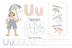 Circle & Trace the Letter U Worksheet