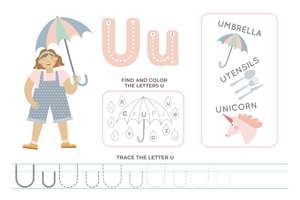 Circle & Trace the Letter U Worksheet