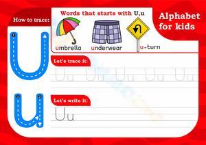 Alphabet for Kids: Letter U Worksheet