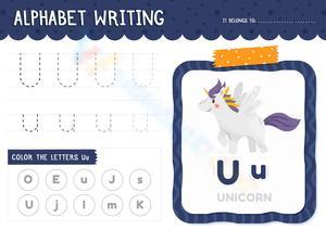Alphabet Writing: Letter U Practice
