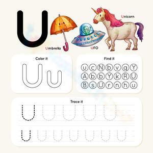 Color, Find, and Trace Letter U