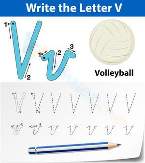 V is for Volleyball! Letter Tracing Fun