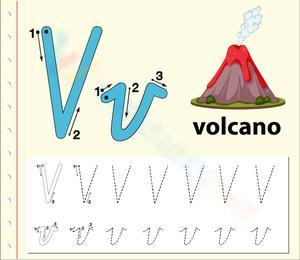 V is for Volcano: Learn to Write