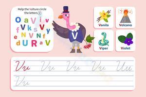 Find, Trace, and Write the Cursive V