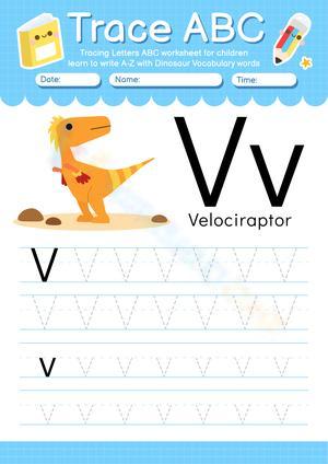 Trace ABC - Letter V for Velociraptor