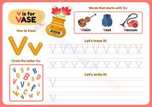 How to Trace: Practice Letter VV